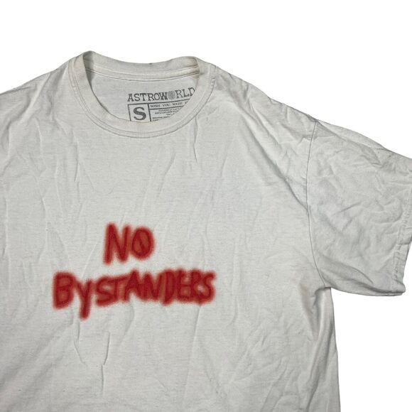 Travis Scott 2018 Astroworld Tour No Bystanders Cropped Tee T-Shirt White Small - Picture 3 of 7